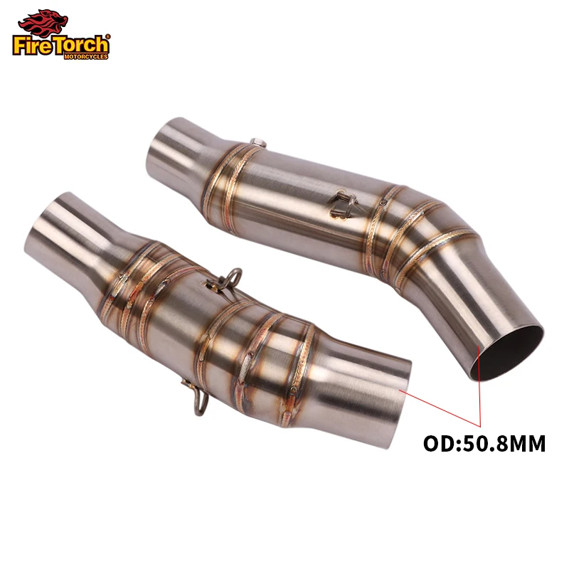 For Kawasaki Z1000 Z1000SX Ninja 1000 1000 SX 2007 - 2021 Motorcycle Double Hole Exhaust Escape Silencer Mid Link Pipe Muffler