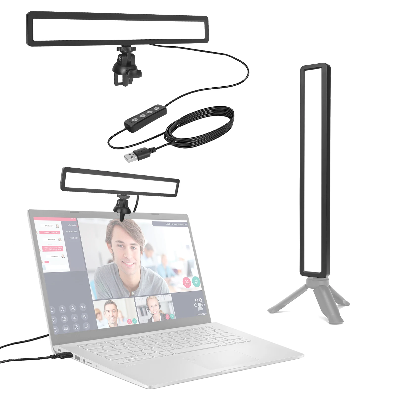 LUXCEO WS66 Webcam Lighting for Laptop Zoom Calls Meeting Online Class Youtube Tiktok Live Streaming Video Conference Light Kit