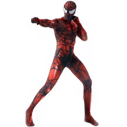 Disfraz de superhéroe de Venom rojo para adultos, mono de Cosplay de Spidercosplay, traje Zentai, mono de fiesta para hombres