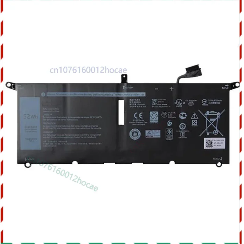 

Аккумулятор DXGH8 для Dell XPS 13 9370 XPS 13 2018 XPS 13 9380 2019 G8VCF H754V P82GClippers
