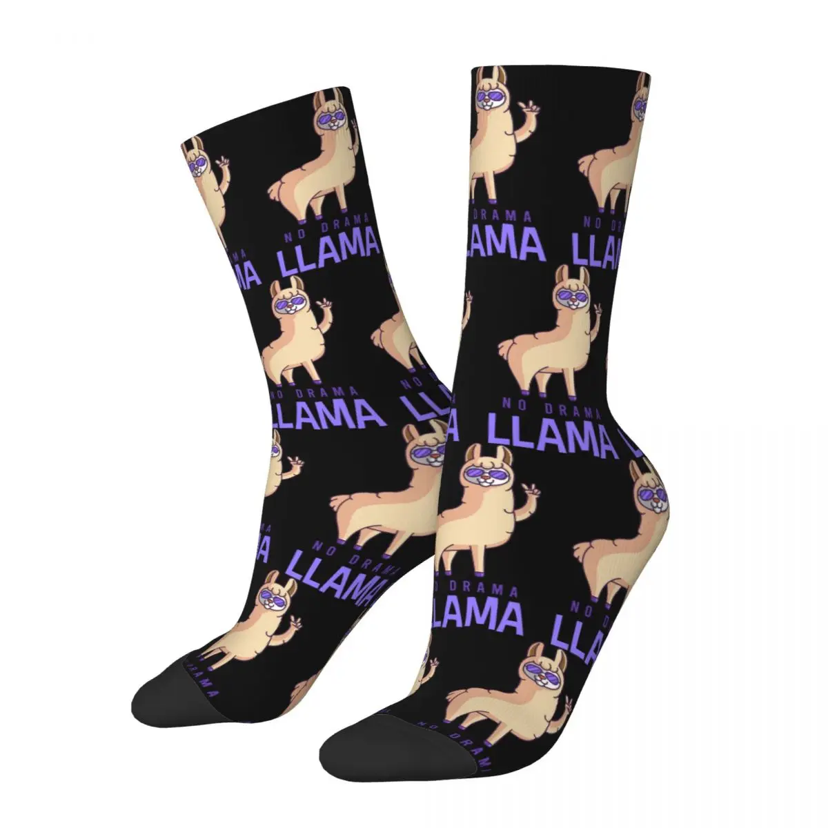 

No Drama Llama Socks Harajuku Sweat Absorbing Stockings All Season Long Socks Accessories for Unisex Gifts