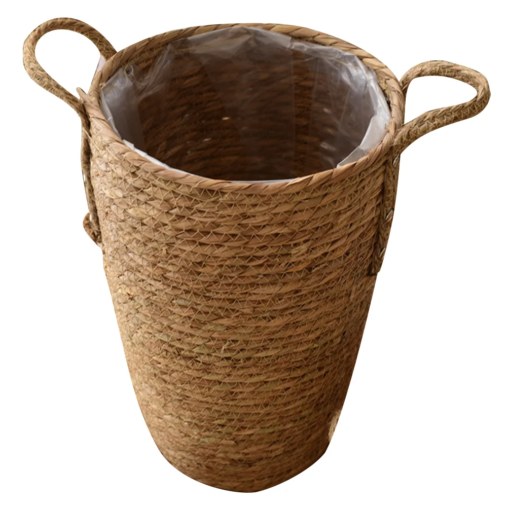 Woven Flower Basket Pot Storage Weaving Vase Hand for Plant Design Planter Straw Natural Material