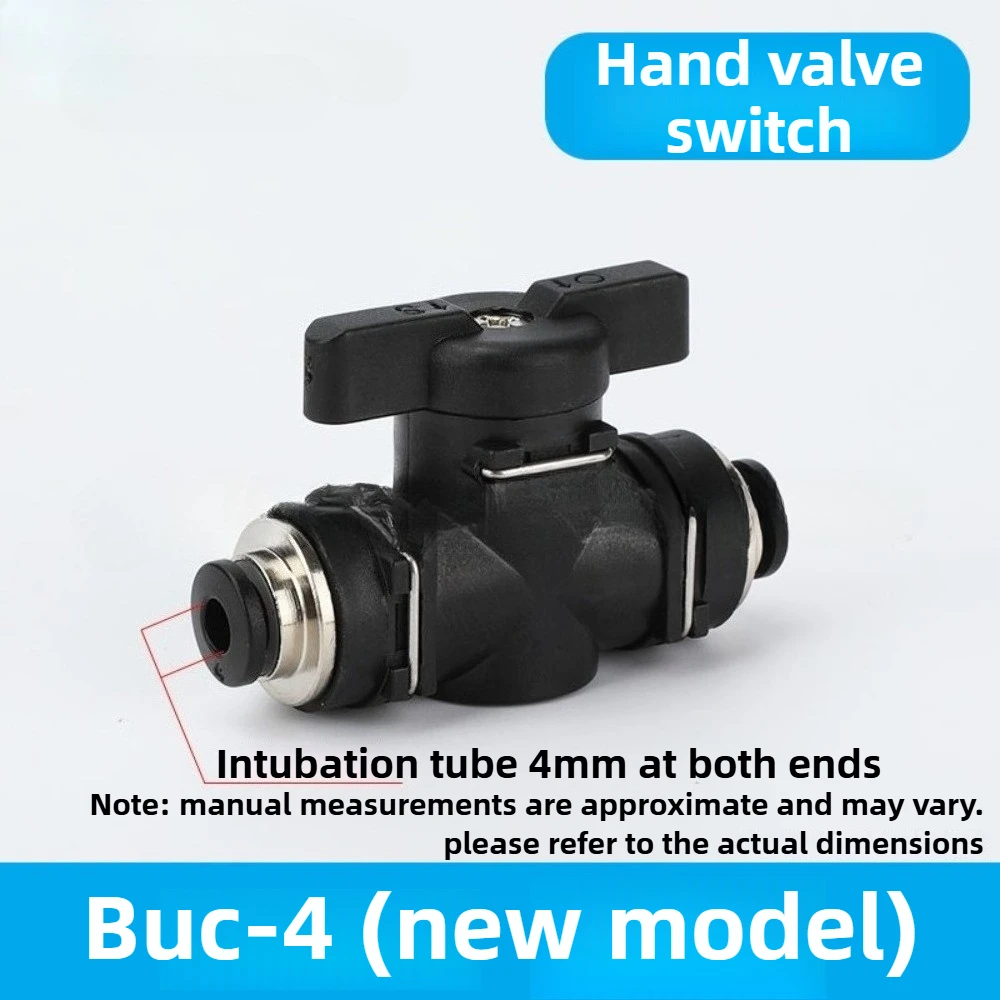 BUC Series Pneumatic Manual Ball Valve 4mm 6mm 8mm 10mm 12mm Quick Connect Coupler for Air Hose Control System