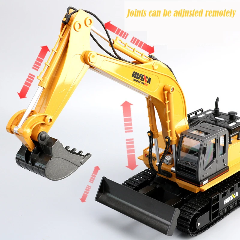 Huina 531 RC Excavator Trucks 11CH 1:16 Alloy Remote Control Engineering Digger Truck Model Electronic Heavy Machinery Toys