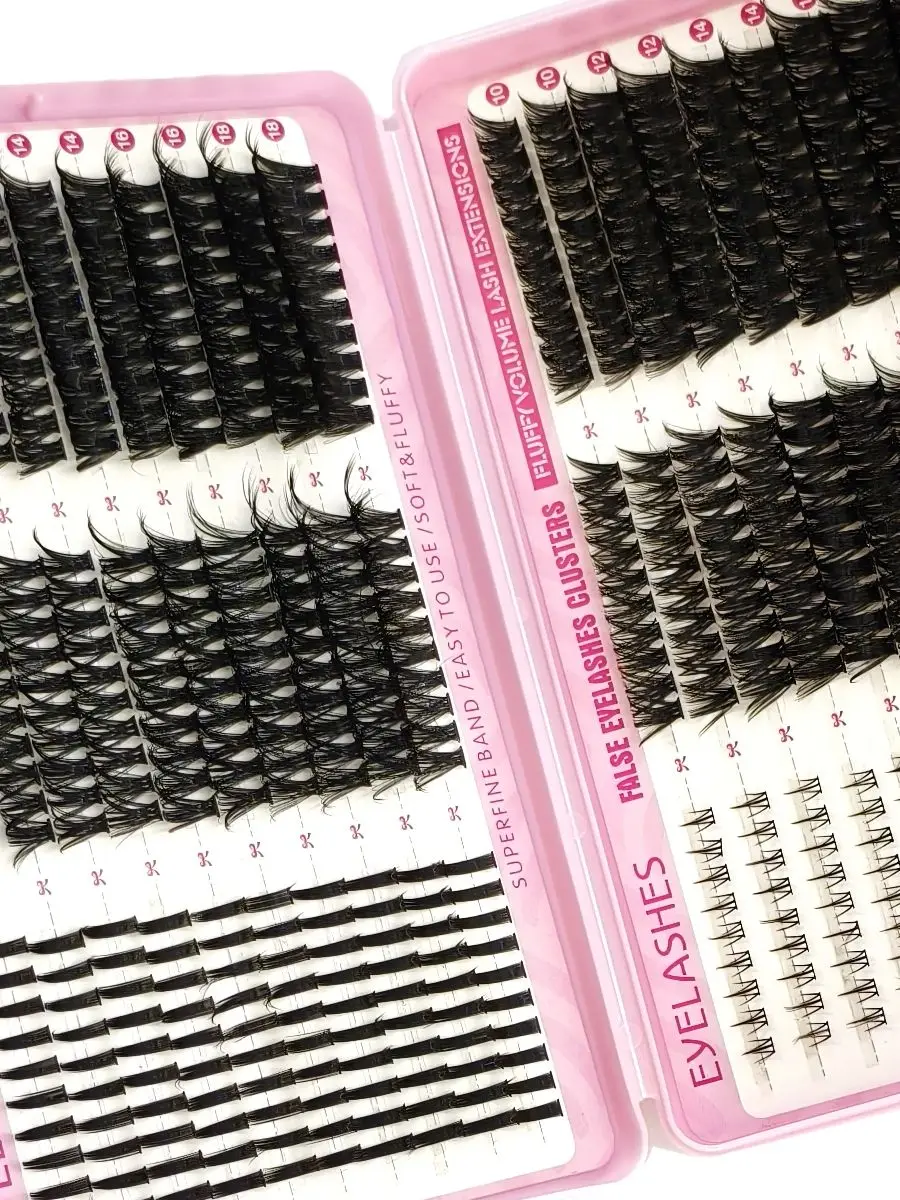 60-reihiges DIY-Wimpernverlängerungs-Set, Cluster, individuelles Wimpern-Set, Mix-Stile, 10–18 mm, mit Bindung und Dichtung, Augen-Make-up-Werkzeug – Detail 5