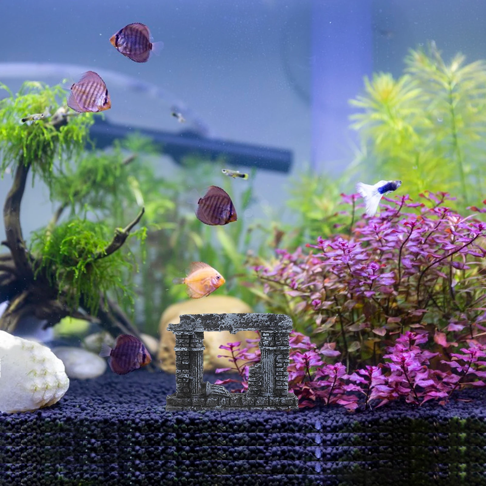 

4 Pcs Landscape Decor Roman Aquarium Small Fish Tank Decoration Column Ornament