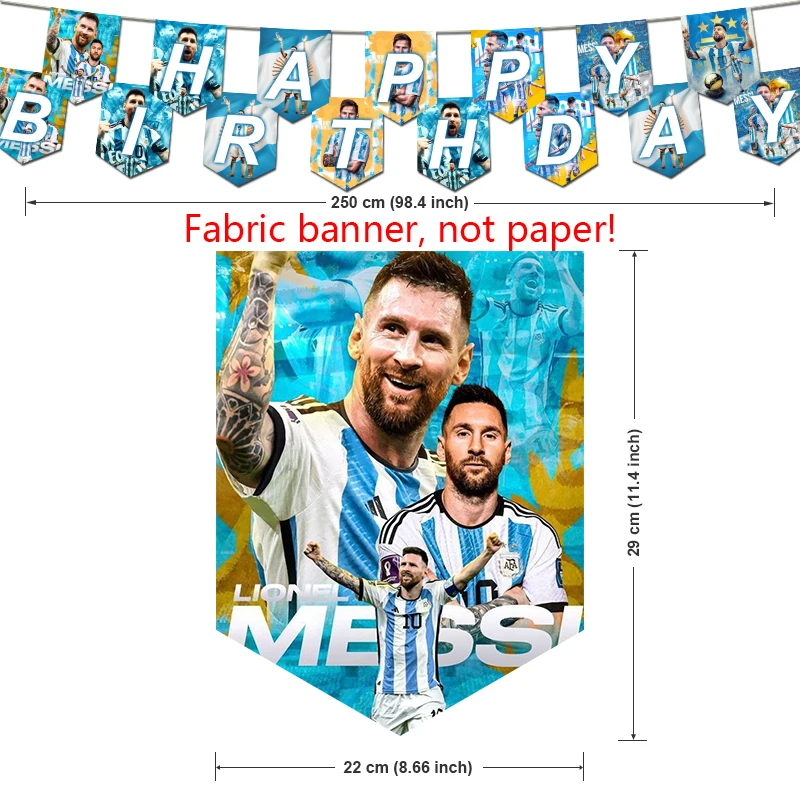 Lionel Messi Birthday Party Decorations Soccer Theme Supplys Banner Cups Plates Football Star