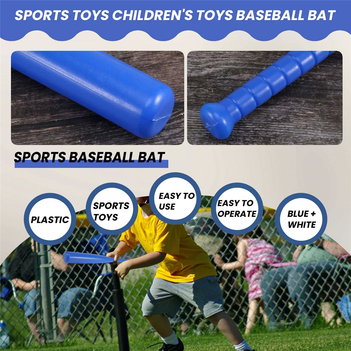 Souviner bate de béisbol, juguetes deportivos para niños, bate de béisbol azul