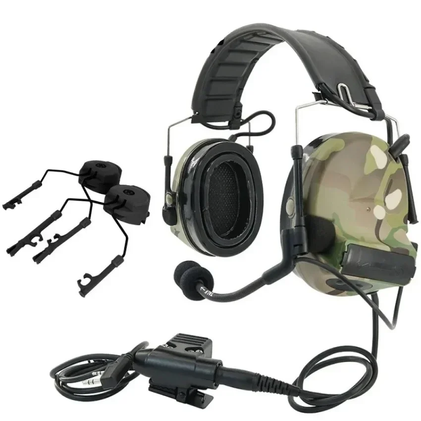 Tactical Headset comtac2 New Detachable Headband Shooting Headphones ARC Rail Adapter Bracket Walkie Talkie Headset with u94ptt