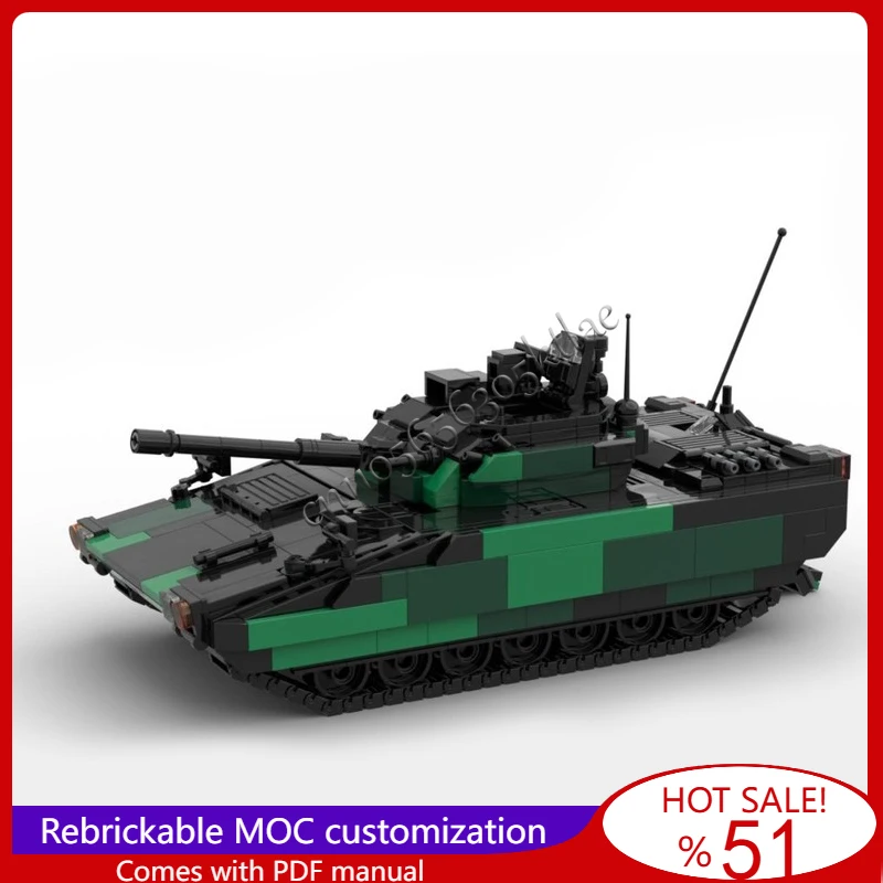 

937 деталей MOC, современный военный светильник CV90, модель танков в сборе, образовательный креативный DIY для детей, игрушки-сюрприз, Рождественский подарок