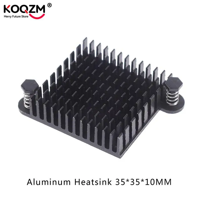 1pc Anodized Black Aluminum Heatsink 35x35x10mm CPU Southbridge IC Transistor Chip Cooling Radiator Cooler w/ Screws