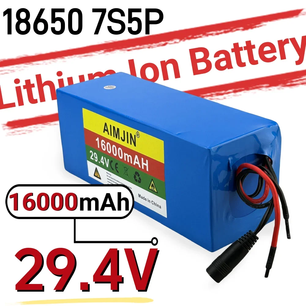 

7S5P 29.4V 16000mAh Rechargeable Battery High Quality 18650 Li-ion Battery Pack Built in BMS Suitable for Electric Bicycles