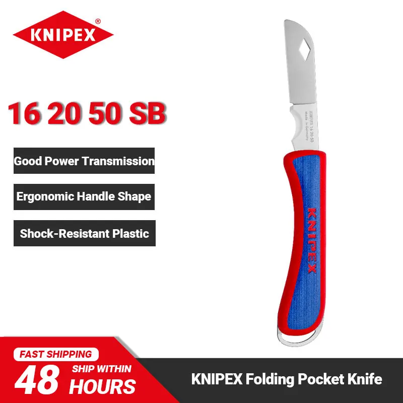 KNIPEX 16 20 50 SB Folding Knife 120mm Length Durable Universal Folding Cutter