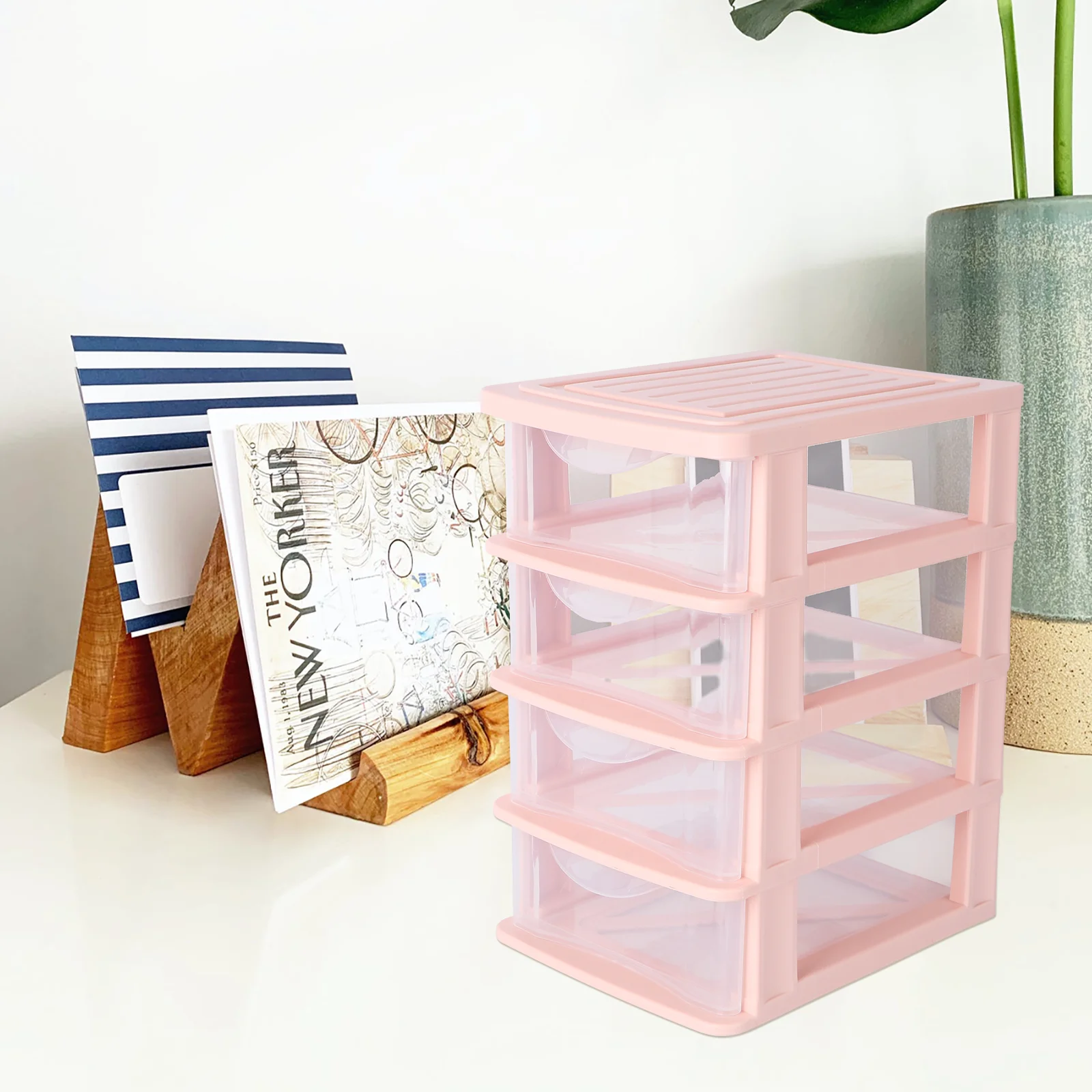 Office Drawer Shelf Storage Box Transparent Stationery Container Clothing Organizing Holder Rubbish Bin