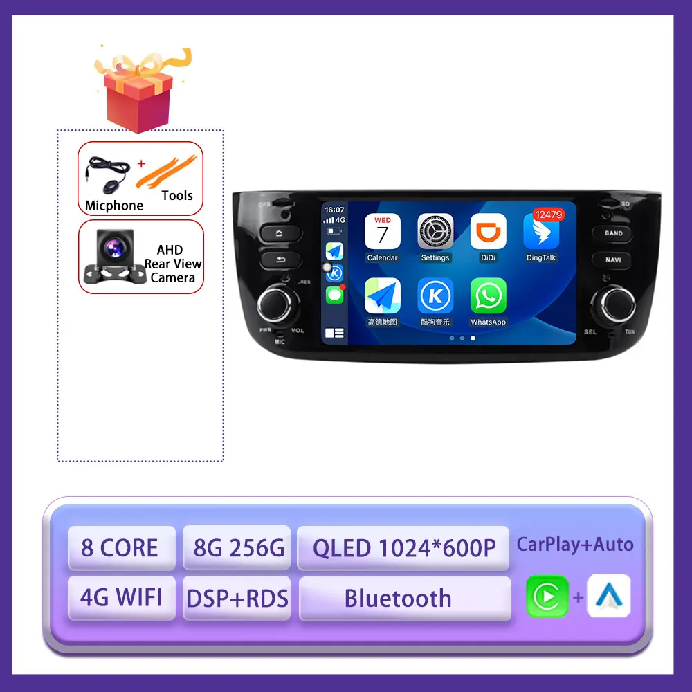 6.2 "Android 15 Auto Carplay Radio Voor Fiat Linea Punto EVO 2012-2015 Stereo Autoradio Multimedia Speler GPS Navi scherm Gereedschap