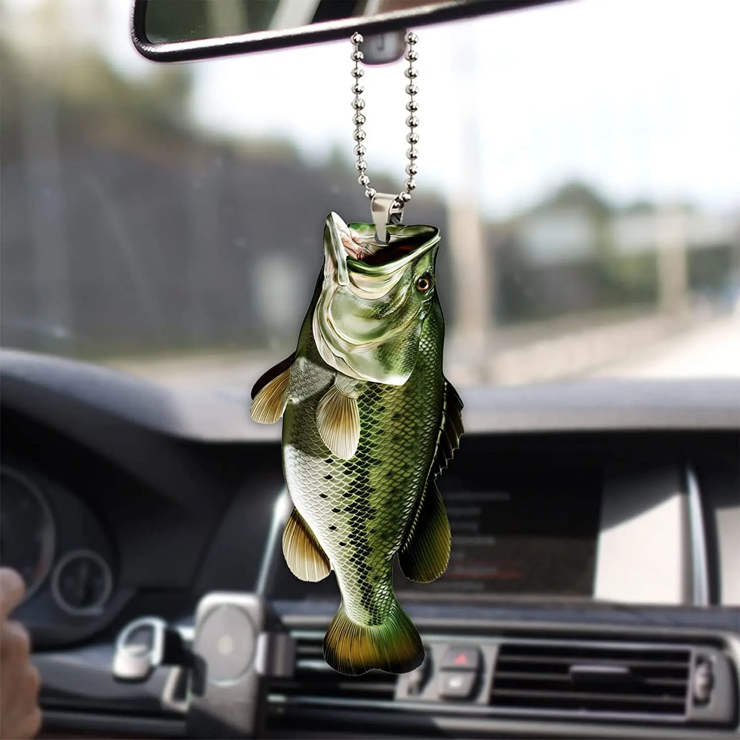 Fishing Pendant Acrylic Fish Keychain Auto Rearview Mirror Decoration Novelty Acrylic Keychain For Automobile Birthday Present