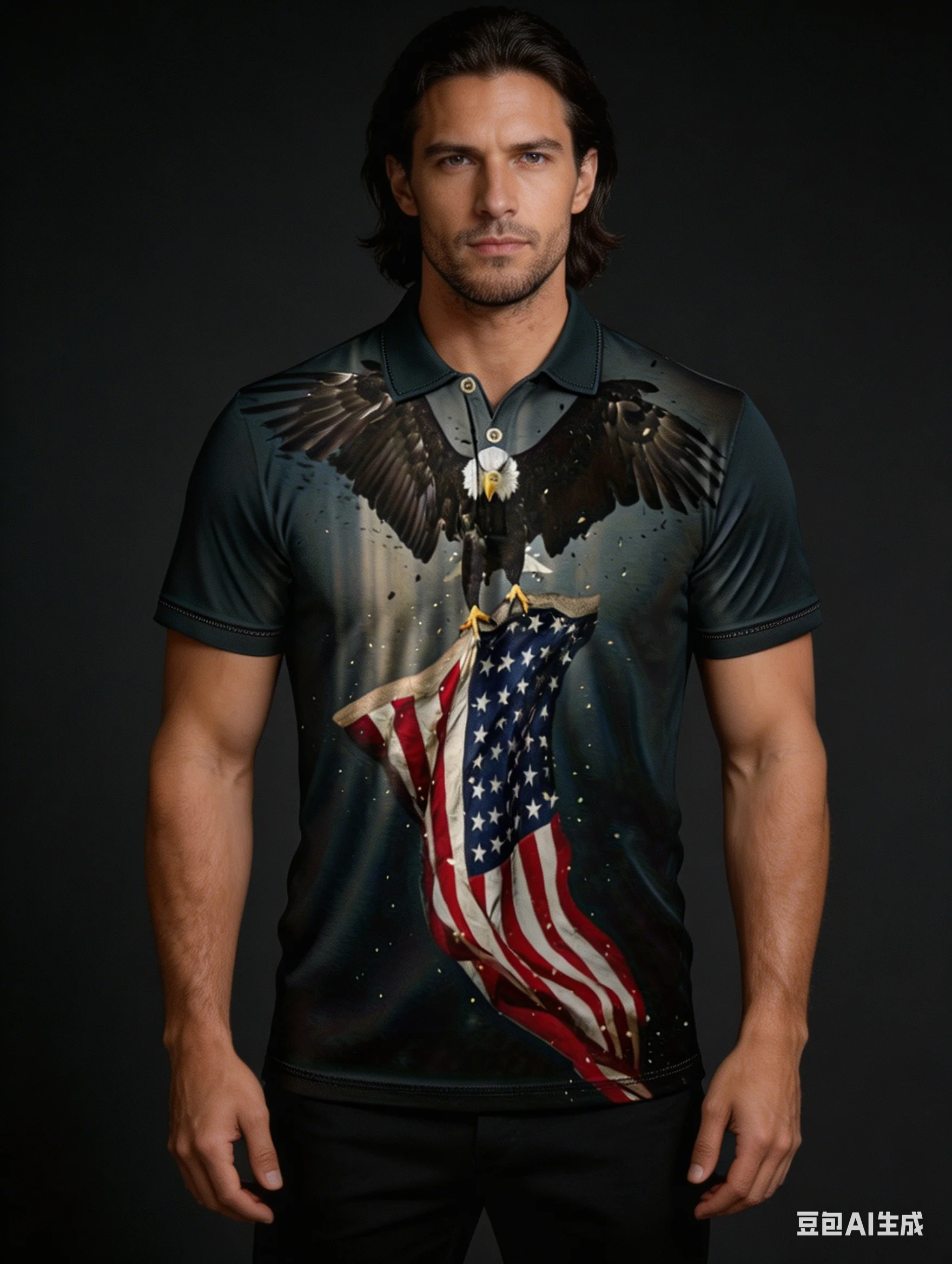 

Мужская рубашка-поло для гольфа с 3D-принтом орла и флага США, посвященная 250-летию свободы, патриотическая, с коротким рукавом, повседневная.