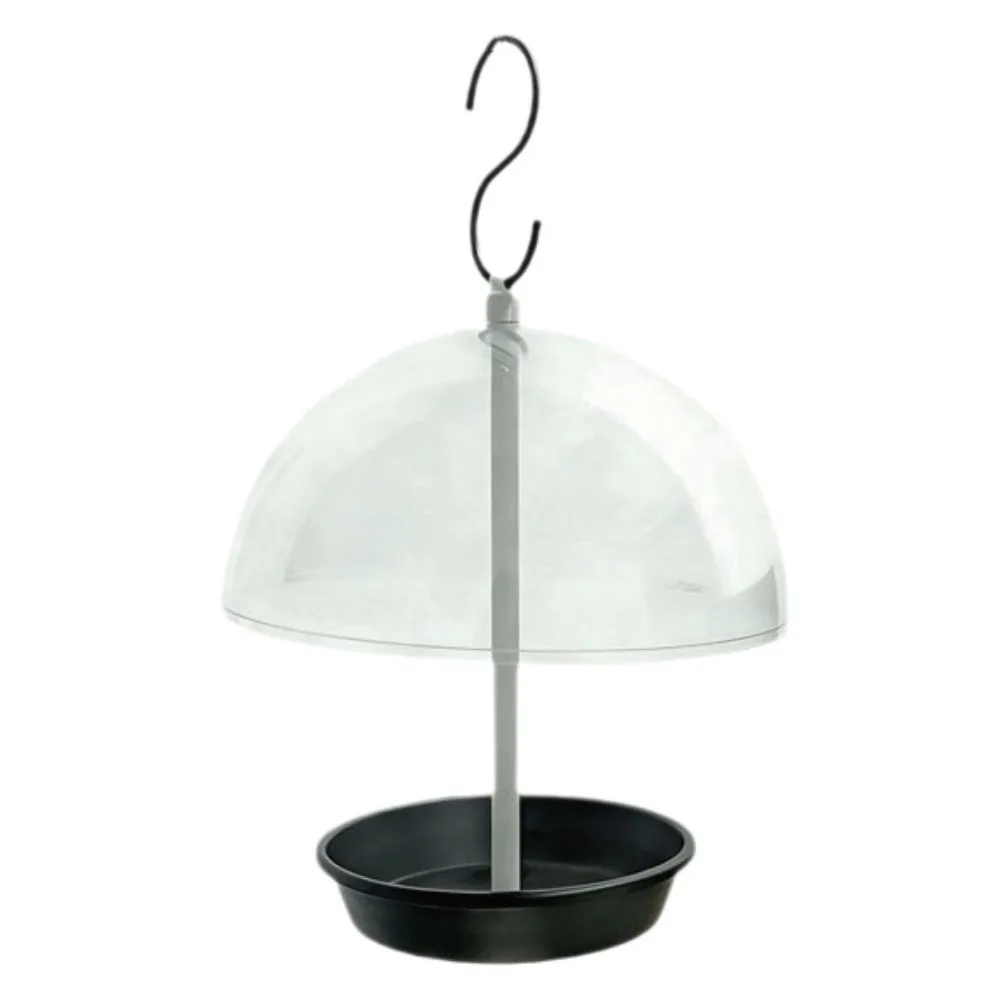 Waterproof Hanging Wild Bird Feeder Large Capacity Rainproof Bird Food Container Multifunctional Clear Dome Bird Feeding Station