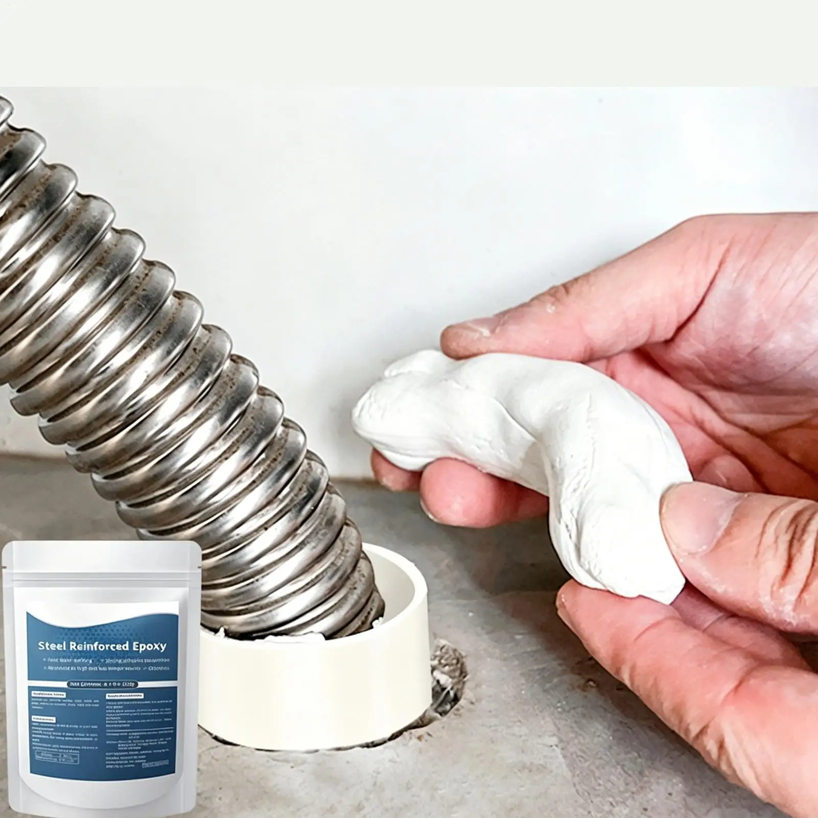 Steel Reinforced Epoxys Puttys High Strength 2 Part Filler Fast Repair Clay Waterproof Heat Resistant Concrete Pipe Crack Repair
