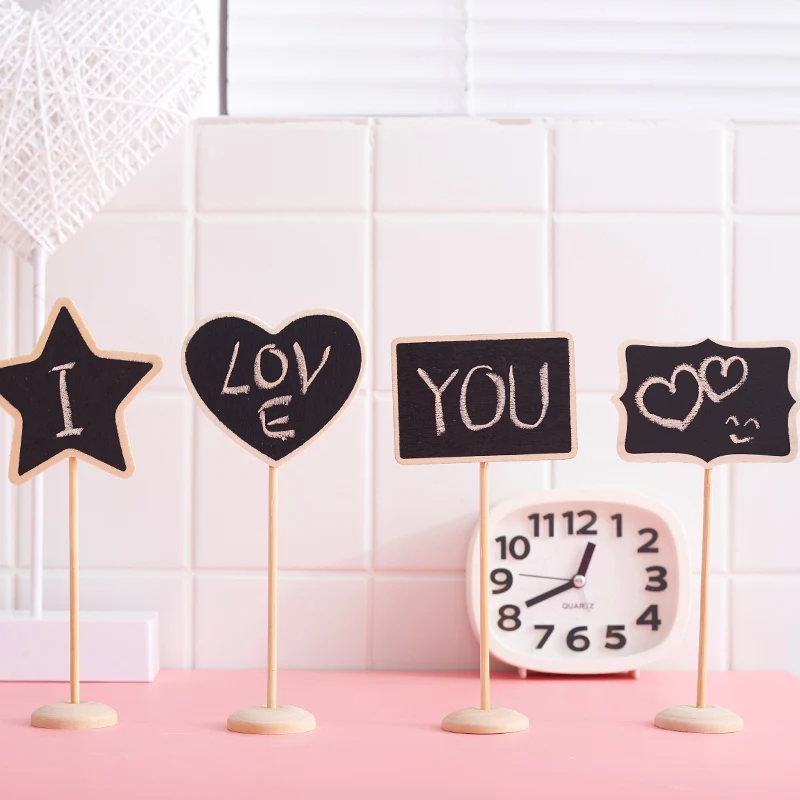 5pcs/set Mini Chalkboard Signs Wedding, Birthday Parties, Message Board Signs Event Decor Wooden Place Cards Blackboard