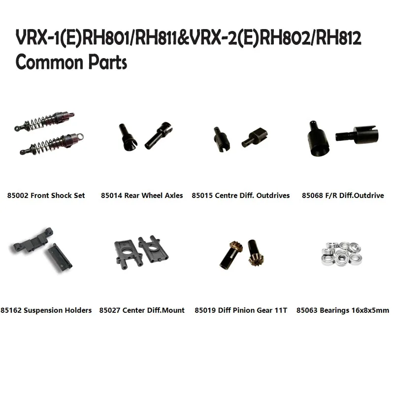 VRX 85002 85014 85015 85019 85027 85063 85068 85162 1/8 Scale Common RC Car Part Fit for VRX-1(E)RH801/RH811&VRX-2(E)RH802/RH812