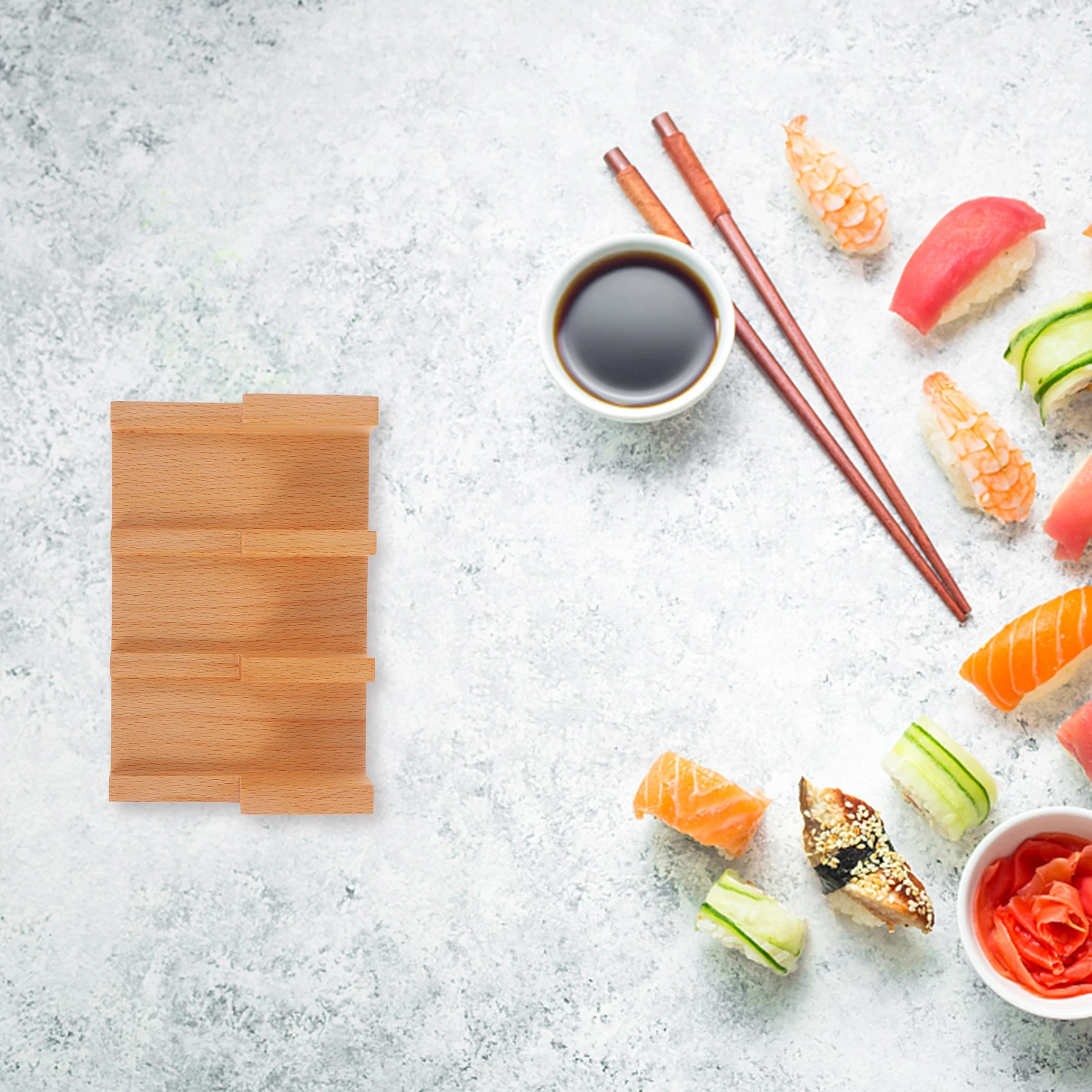 

Wooden Sushi Tray Hand Roll Stand Bamboo Sashimi Plate Reusable Serving Rack Restaurant Display Holder Christmas Dish