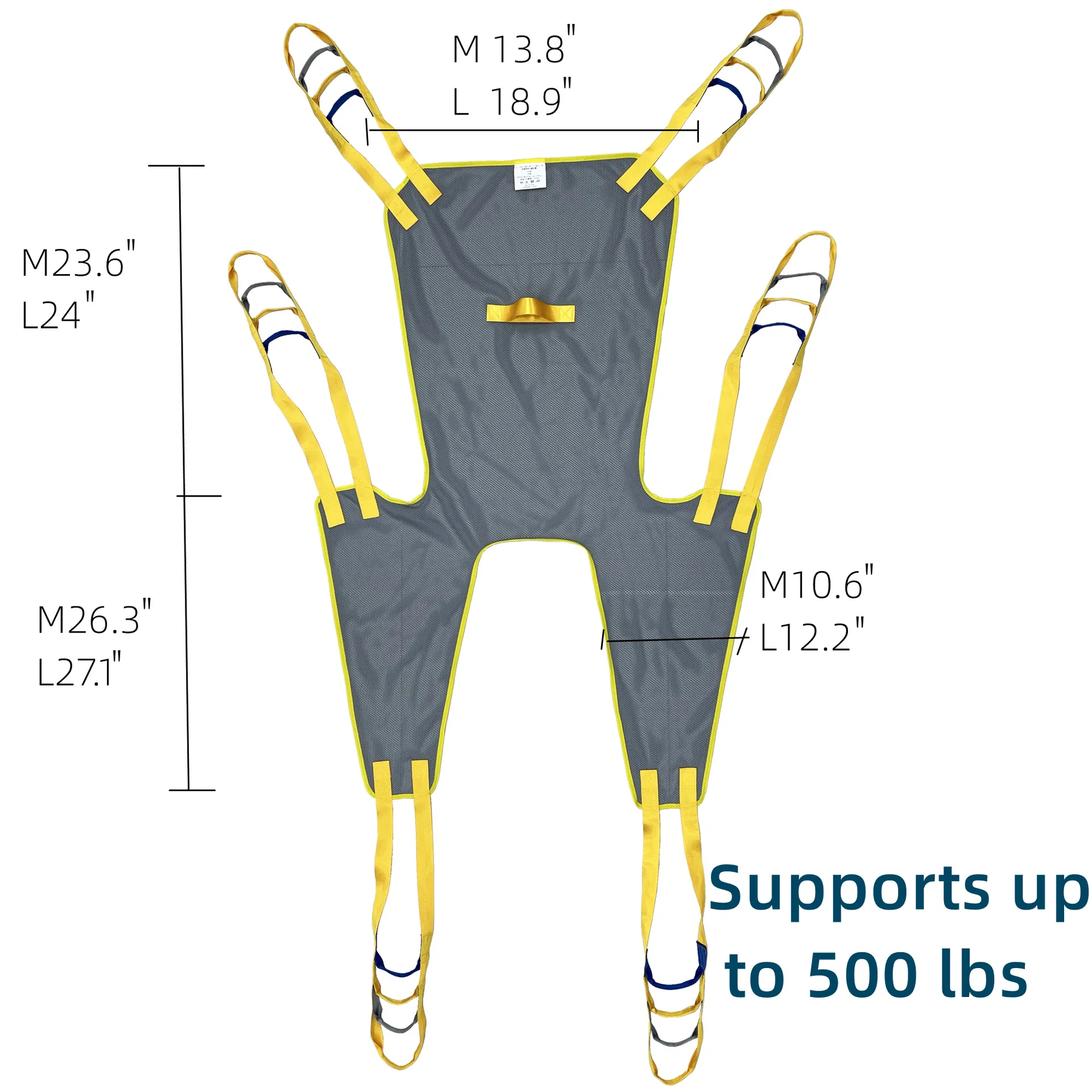 Patient Lift Sling Mesh Shower Transfer Hoist Sling for Elderly Disabled Paralyzed Patient Bathing Nursing Mobility Aid