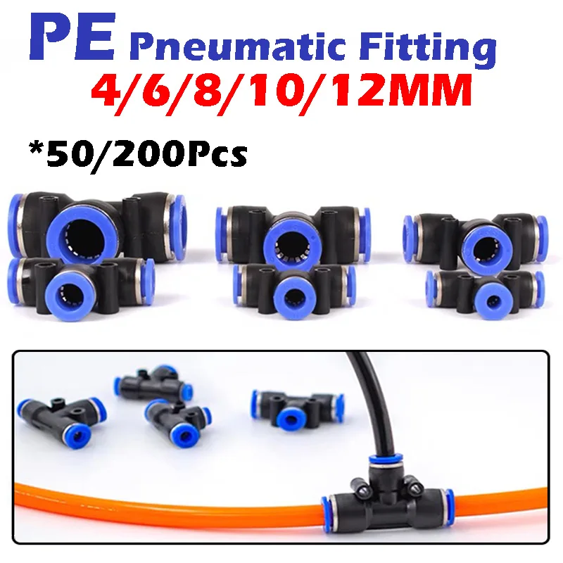 

PE Pneumatic Fitting Tube Connector Fittings Air Quick Water Pipe Push In Hose Quick Couping 4mm 6mm 8mm 10mm 12mm Multiple type