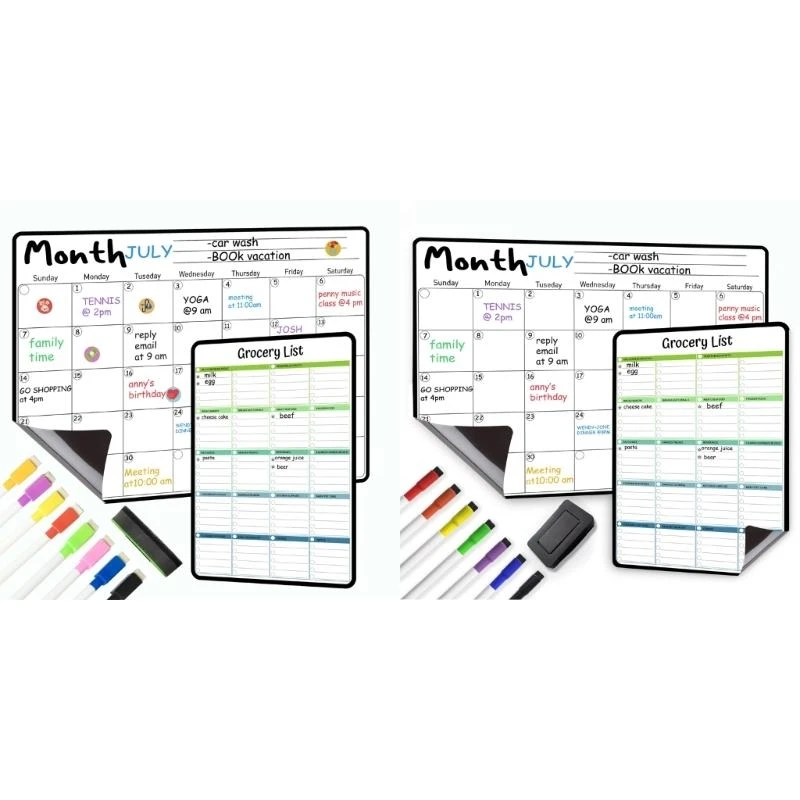 

Календарь сухого календаря магнитный ежемесячный календарь с маркерами еженедельной календарной доски 601E