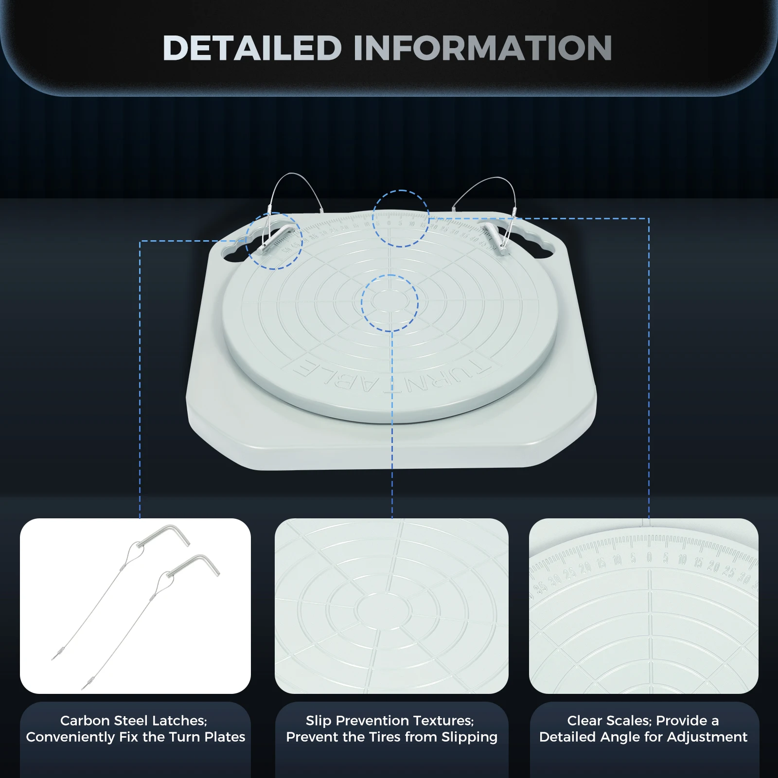 2Pcs Professional Wheel Alignment Turn Plates 3T/6613lbs Capacity, for Auto Lift Groove, Car Truck Vehicle Service