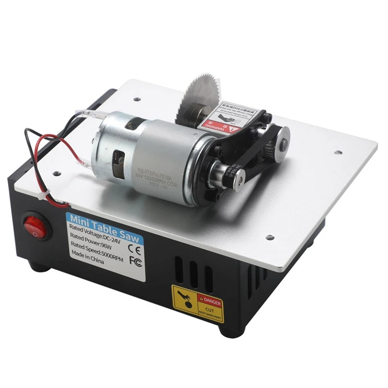 ABDJ-Desktop Mini Table Saw Aluminum Alloy Mini Table Saw DIY Small Cutting Machine Woodworking Craft Cutting Tool US Plug