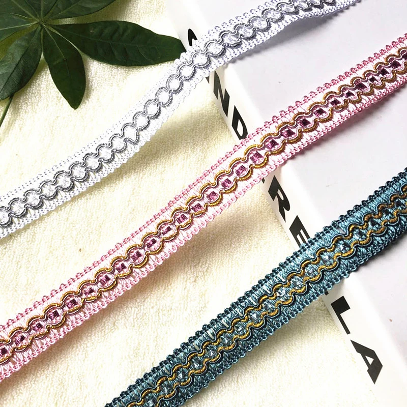 12 Meter Curtain Lace Tassel Fringe 2 Cm Width Braid Trim Edge Ribbon For Sewing Sofa Pillow Edge Upholstery DIY Accessories