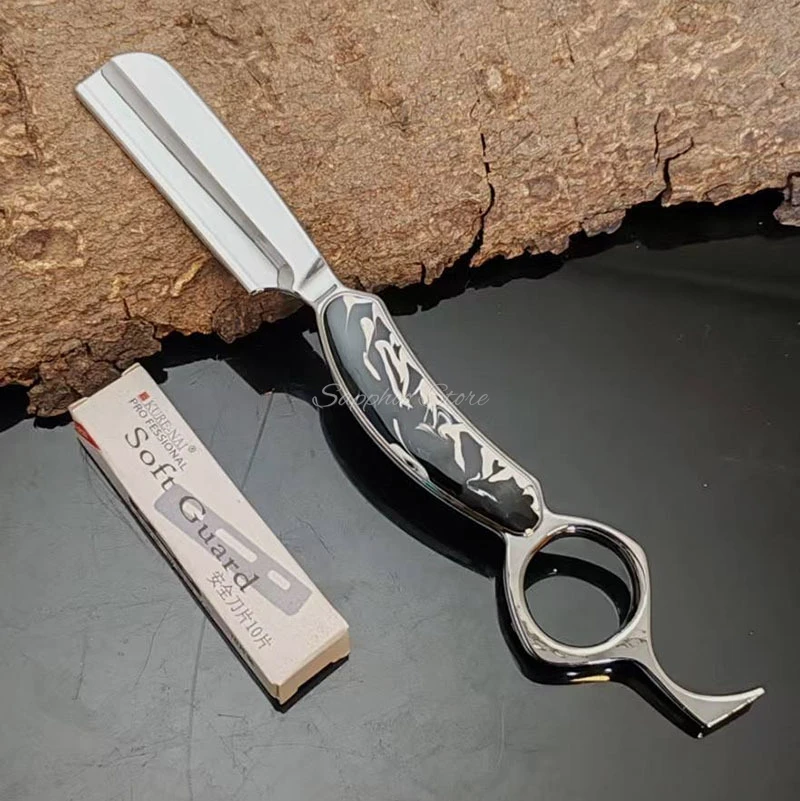 2026 Men's Barber Razor Professional Hairdresser Shaver Alloy Handle Haircut Tools Metal Stainless Steel Eyebrow Razor With Box