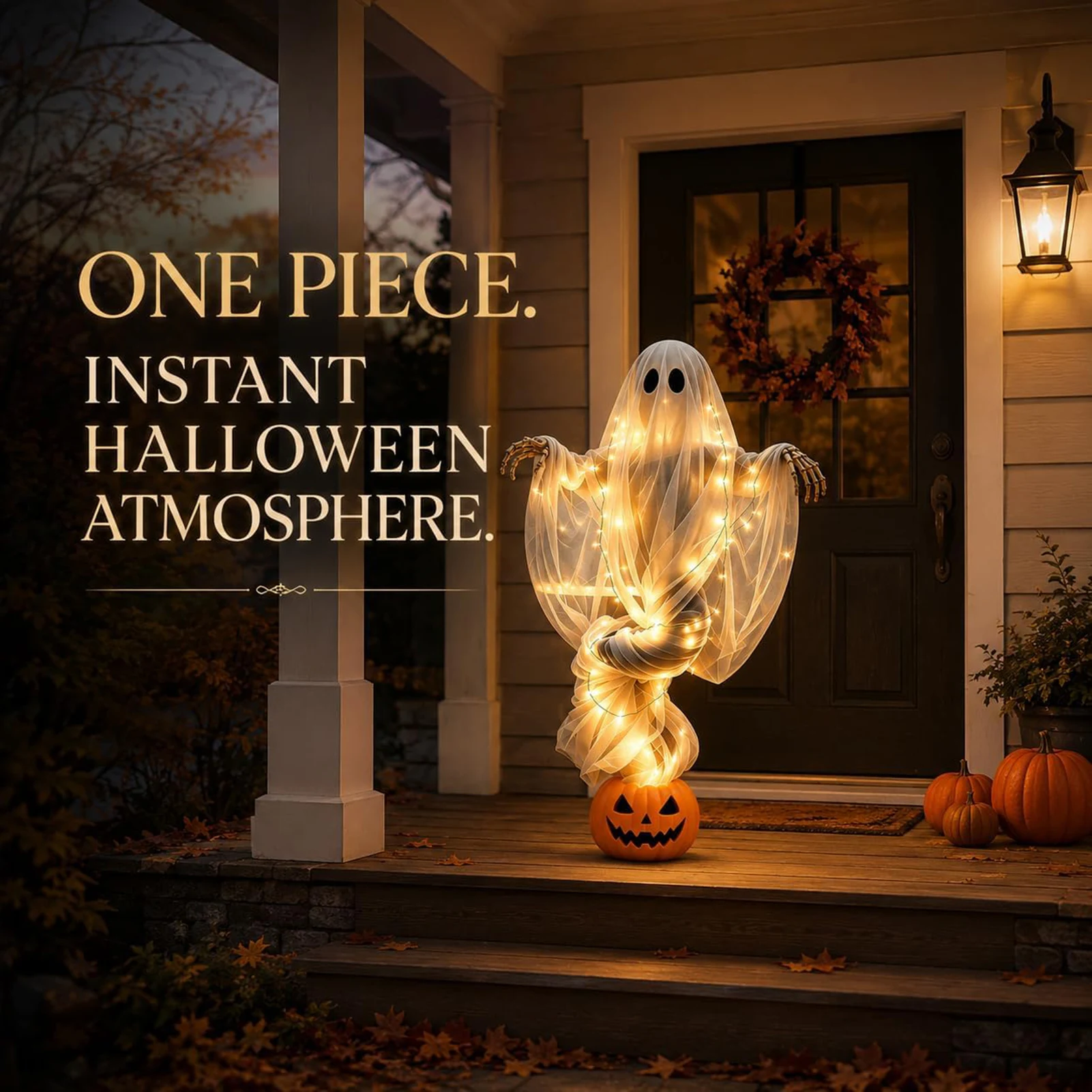 Plastic Rotating Ghost Pumpkin - Halloween Pumpkin Decor Led ulasan dan harga