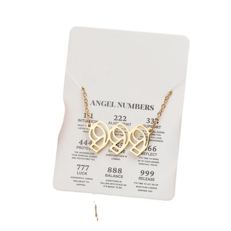 Stainless Steel Hollow Angel Number Lucky Numbers Necklaces 111 222 333 444 555 777 888 999 666 000 Pendant Necklace Jewelry view 5