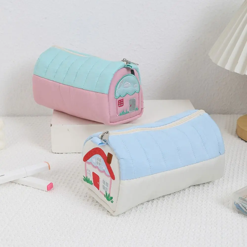 Cosmetic Bag Pencil Case Pouch Zipper Portable Makeup Lipstick Bag Large Capacity Cute Cartoon House Pen Case