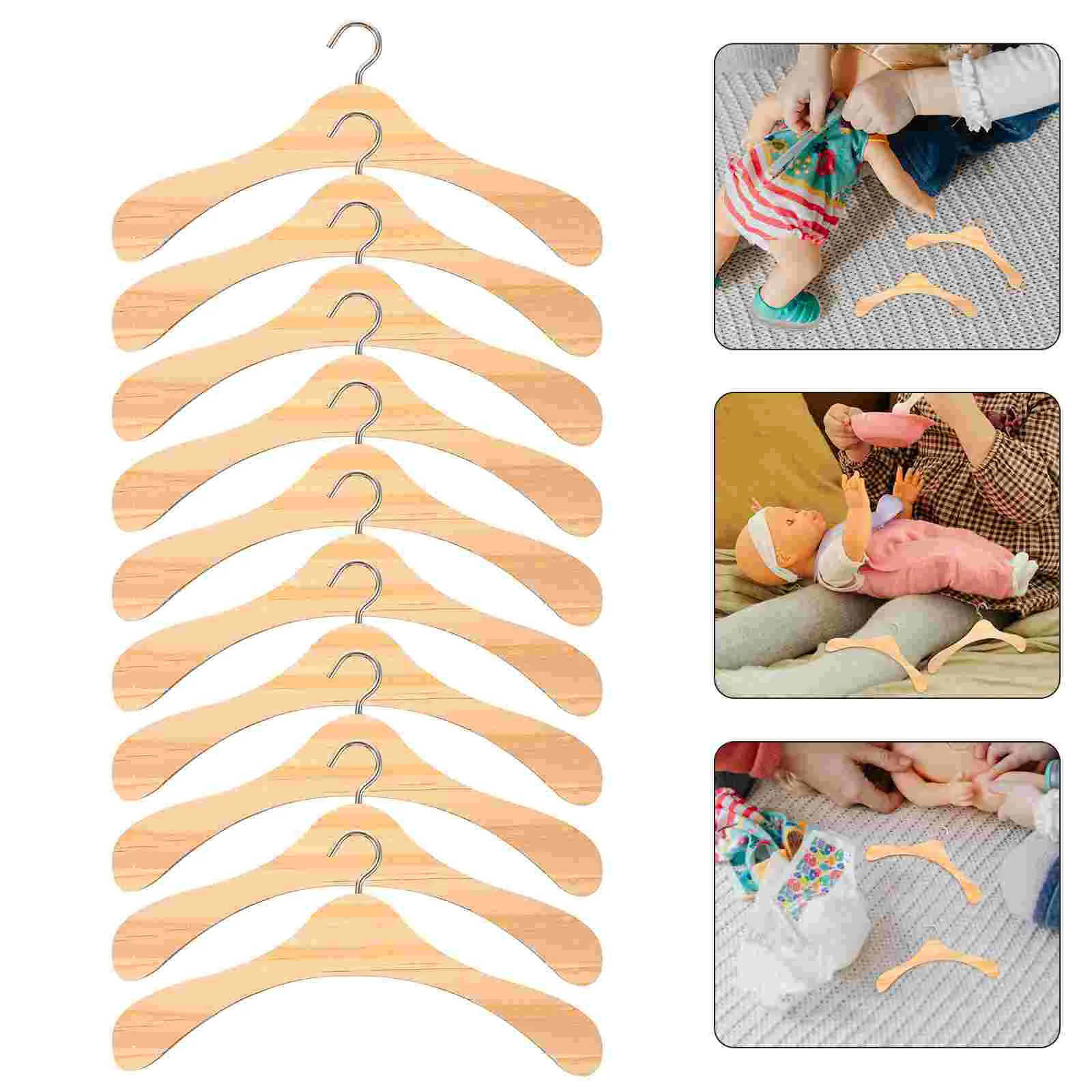 

20pcs Mini Wooden Hanger for BJD Dolls 12cm Clothes Accessory ganizer Sturdy Premium Material Simple Design Tidy Room