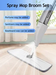 Spray Mop For Household Kitchen Tile Floor Cleaning 360 Rotary Mop Reusable Microfiber Cloth Spray Mop Household Cleaning Tools