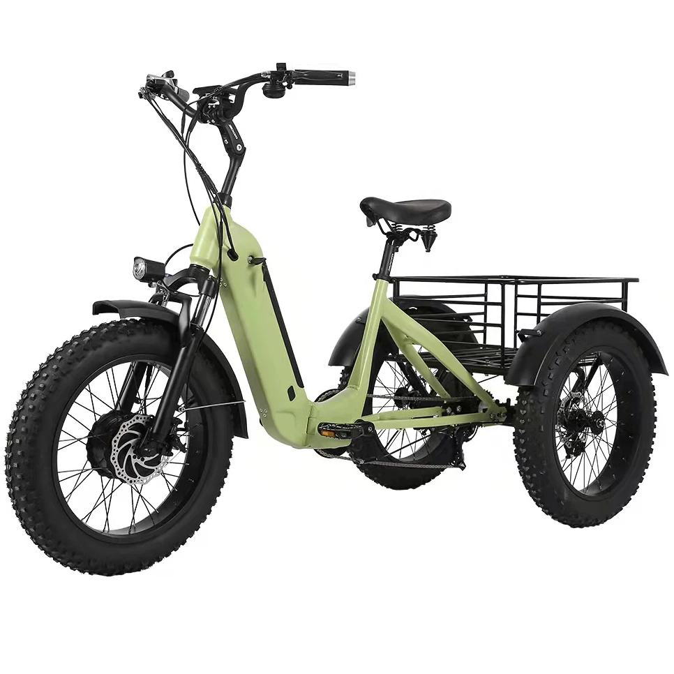 Joyebikes electric trike fat tire 3 wheel Electric Tricycle three wheels adult cargo electric bike