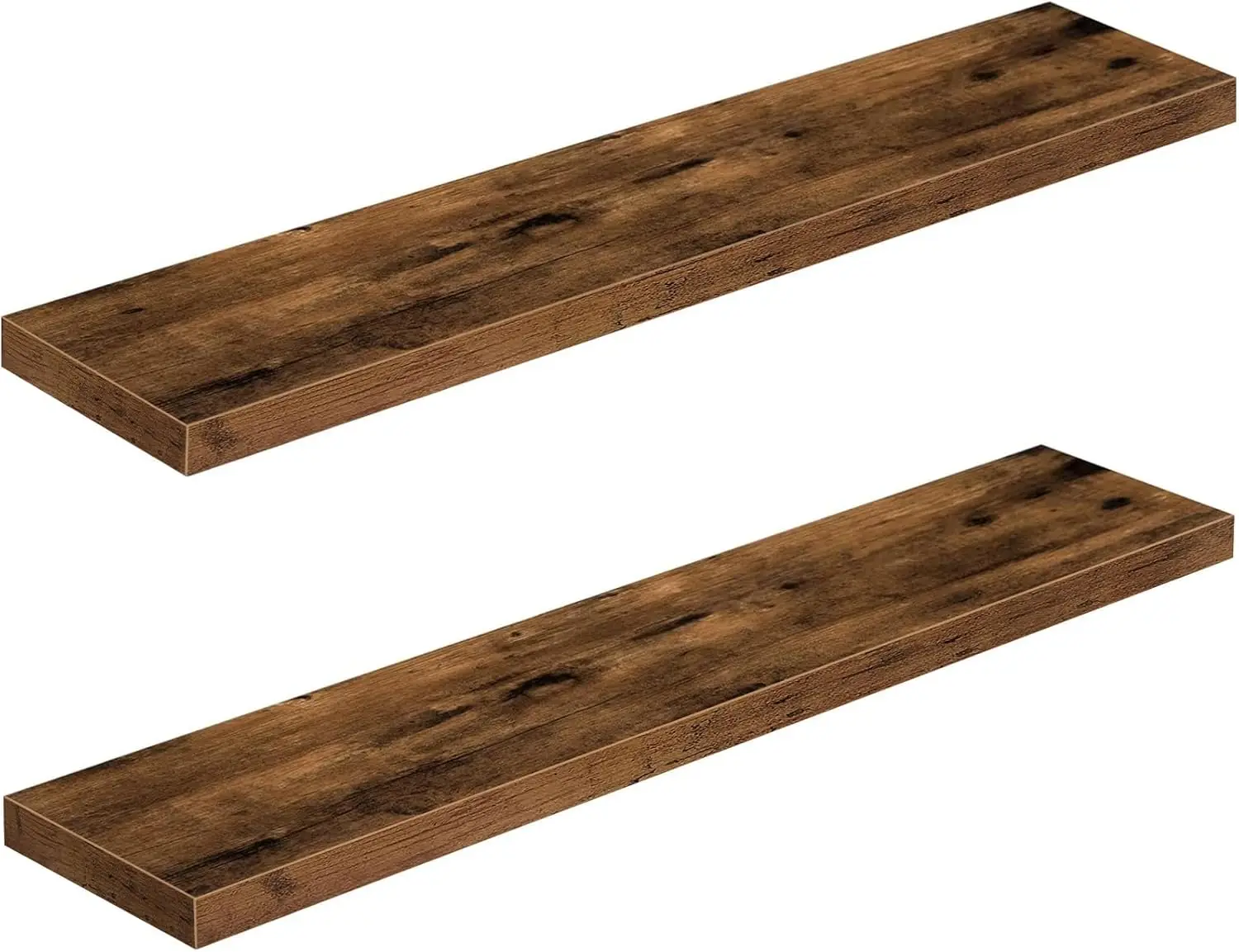 

Bathroom Shelves 48 inches Long Wall Shelf Large Extra Long 48 x 9 inch Set of 2, Rustic Brown (008-120BN)