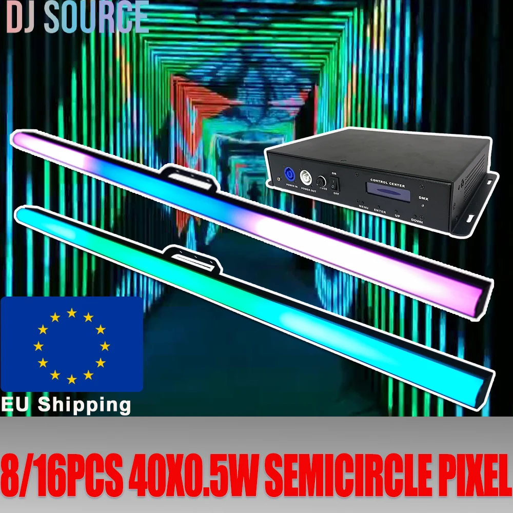 

8/16Pcs LED 40X0.5W RGB Pixel Bar Light Semicircle Lens Pixel tube Horse Racing Rainbow Effect RJ45 DMX512 Controller DJ Party