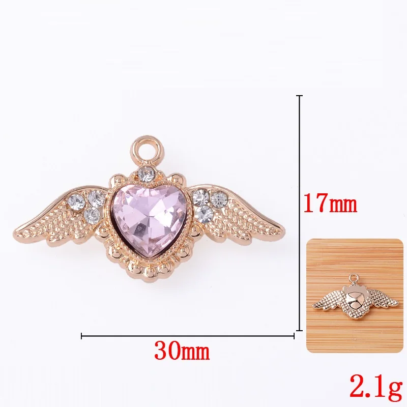 10PCS Love angel wings pendant baroque style fashion trend earrings bracelet handmade DIY alloy accessories
