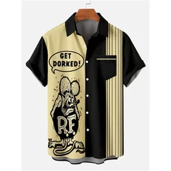 Zomer Grappig Heren Shirt Casual Korte Mouwen Mode Shirt Voor Heren Retro Ademend Hawaiiaans Shirt Heren Kleding Dier Top