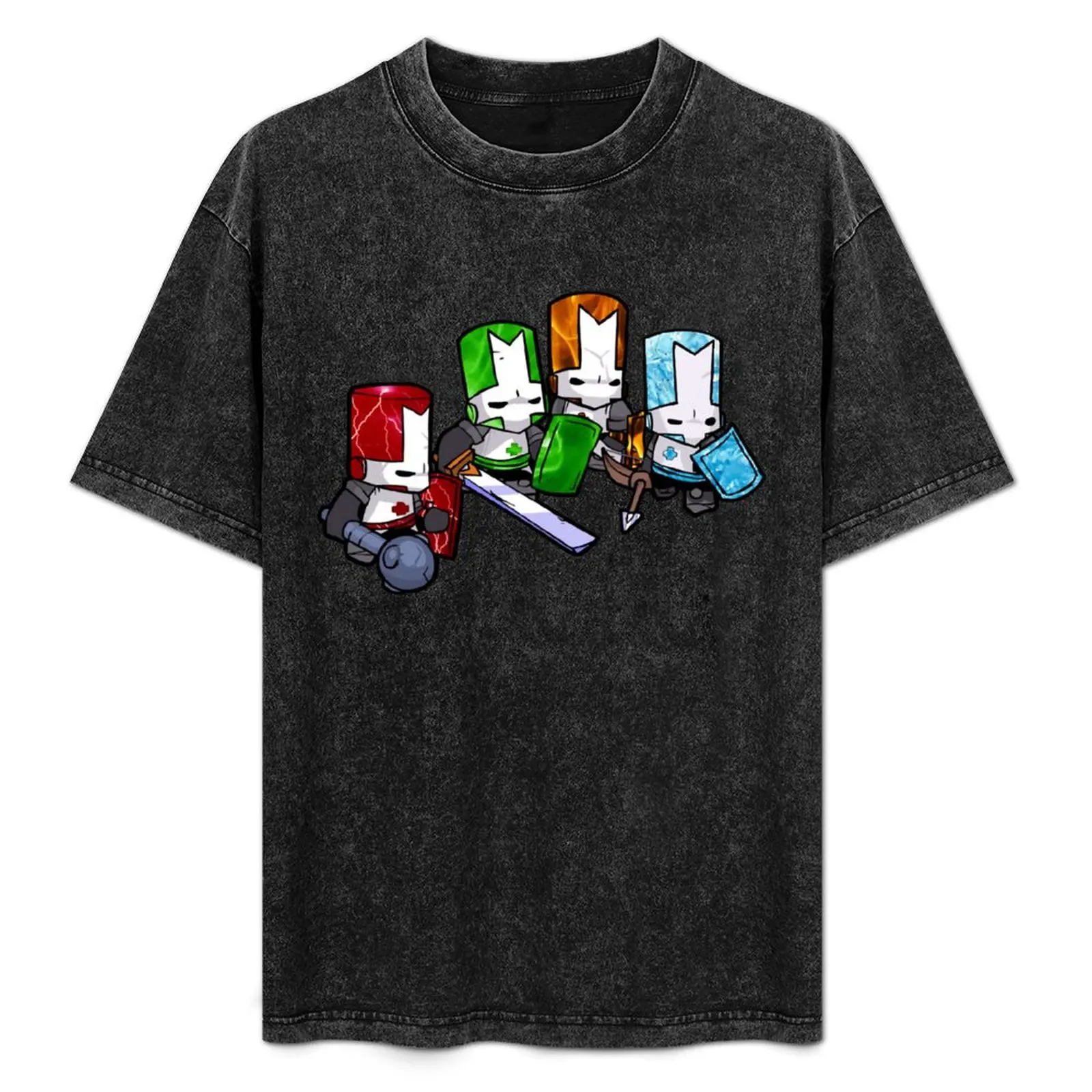 

Castle Crashers - The Elements T-Shirt Vintage Print Crew Neck Tee