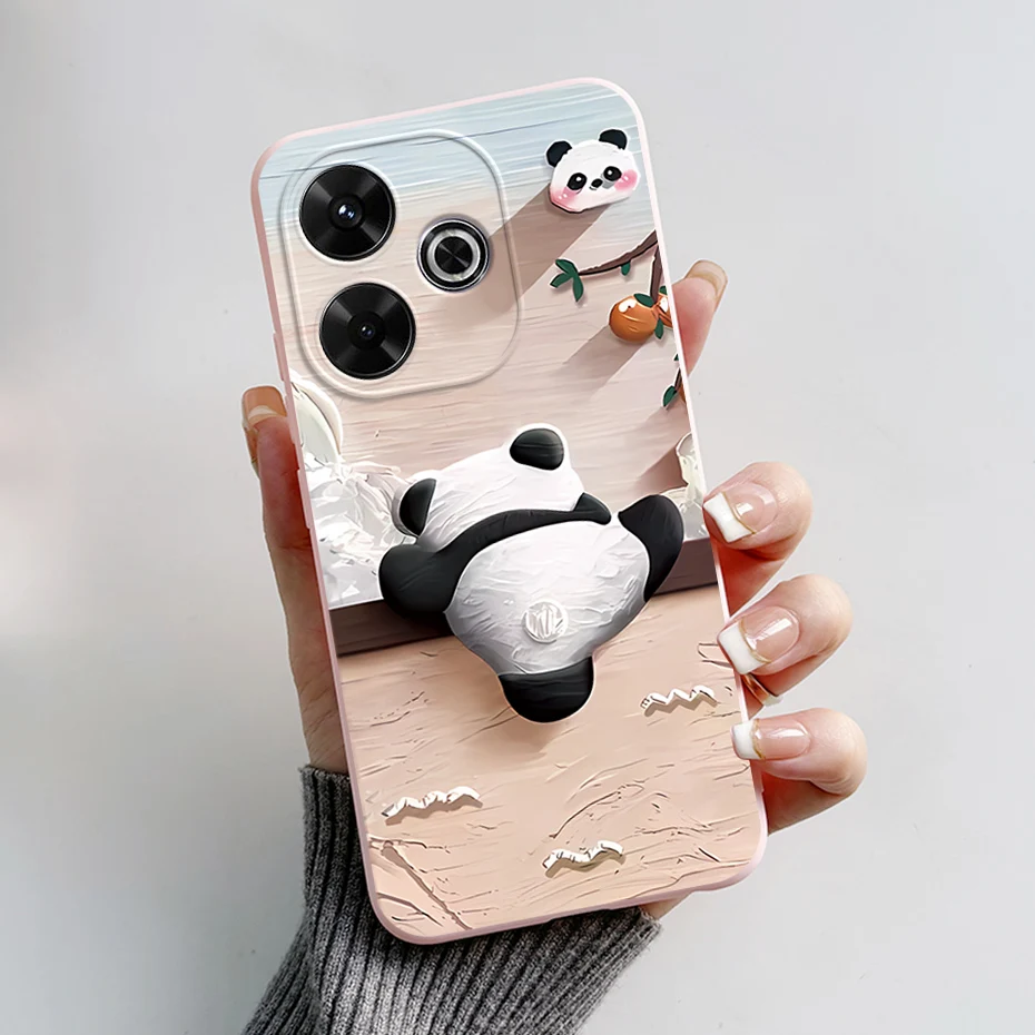 Per Xiaomi Redmi 13 custodia Redmi13 Cover Xiaomi Poco M6 4G custodia Redmi 13 Cute Rabbit Panda custodia morbida in Silicone TPU antiurto