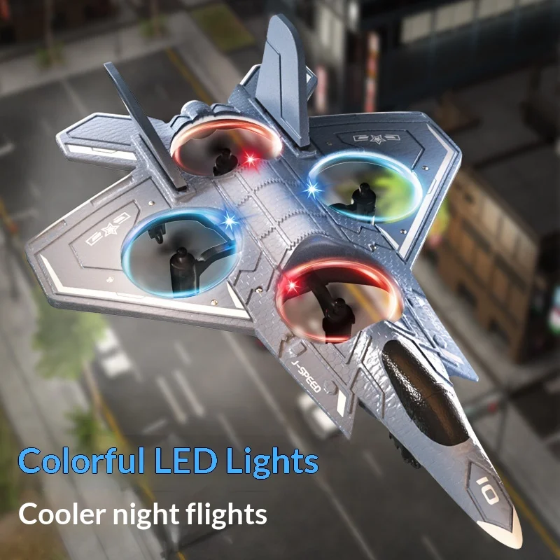 JJRC Small Remote Control Fighter Plane 24G Crash Resistant Foam Drone Stunt Flight Led Light Airplane Model For Adult Hobby