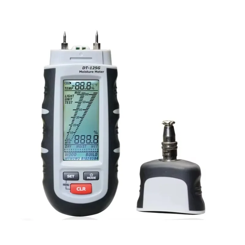 

DT-125G Professional Wood Moisture Meter with Remote Probes for Plaster, Paper, Concrete, and Building Materials