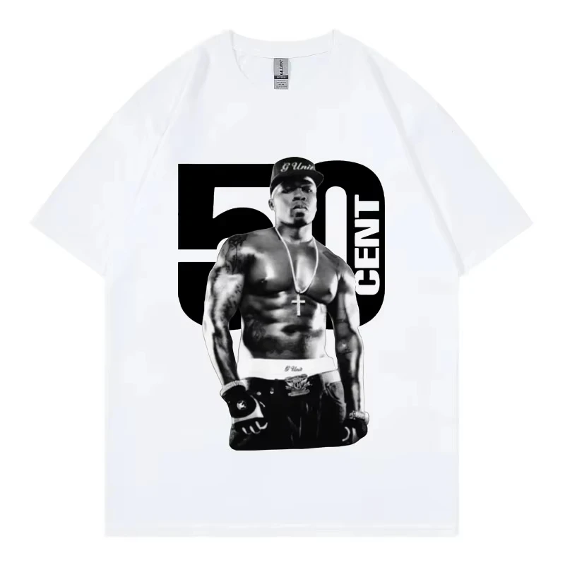 Rappeur 50 Cent graphique T-shirts homme mode Hip Hop Vintage à manches courtes T-shirt femmes été 100% coton surdimensionné T-shirts