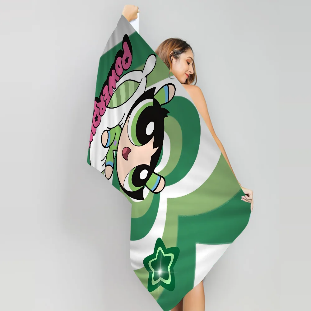 The  Girls Of P-PowerpuffS Beach Towels Shower Towel Sauna Travel Spa Microfiber Quick Dry Gym Accessories Cute Room Decor