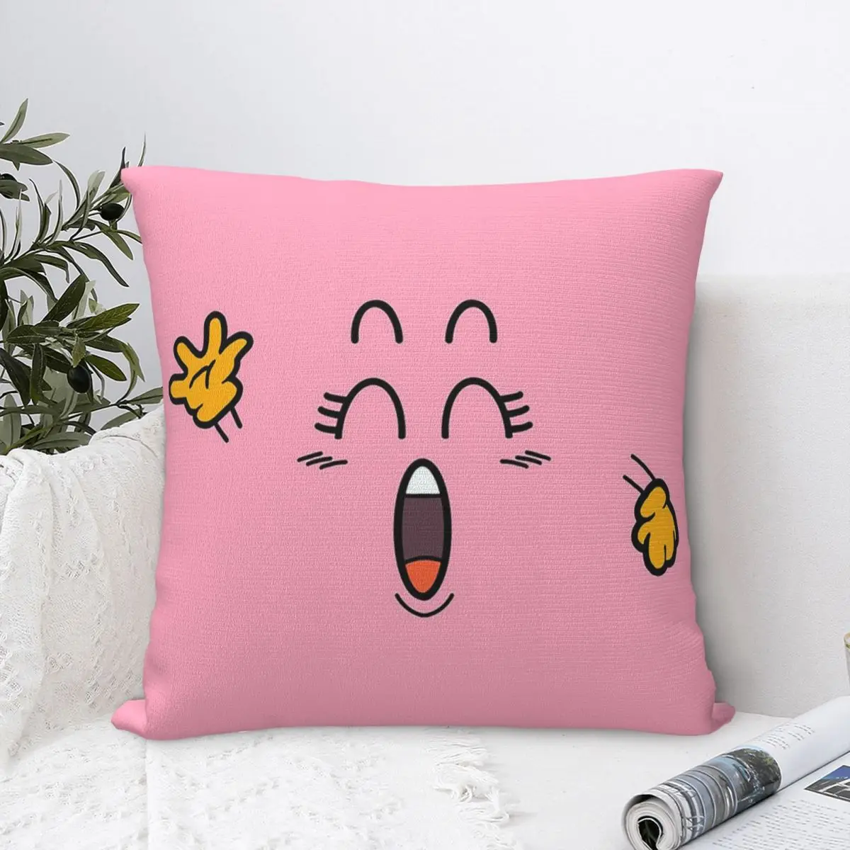 Dr Slump Arale's Pink Poop Pillowcase Polyester Pillows Cover Cushion Comfort Throw Pillow Sofa Decorative Cushions Used